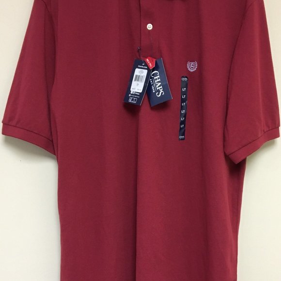 MENs Golf Polo Shirts Chaps Red (LT) 100% Cotton NWT MSRP $54 MINT CONDITION - Picture 8 of 15